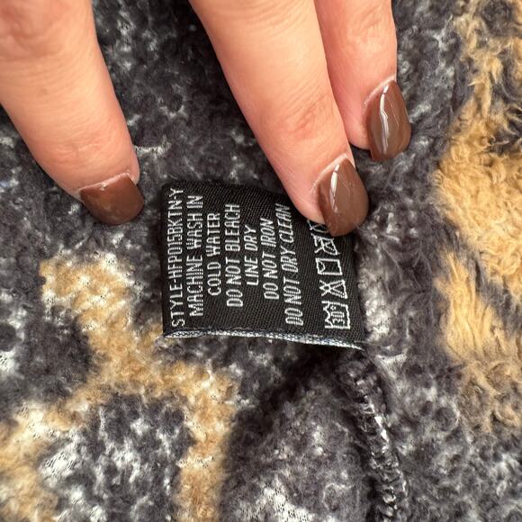 Hooey Quarter Zip Aztec Pattern Fleece Pullover Black Tan Youth Boys Size L - Picture 6 of 9